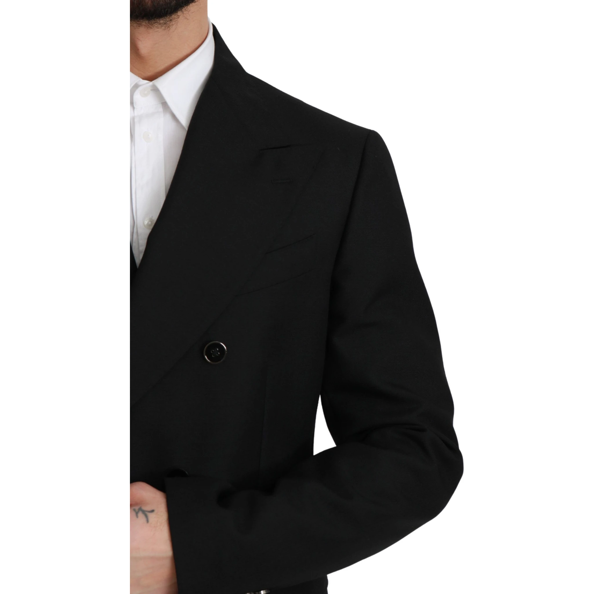 Black Slim Fit Jacket Coat Wool Blazer