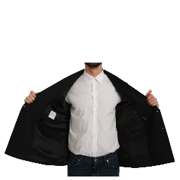 Black Slim Fit Jacket Coat Wool Blazer