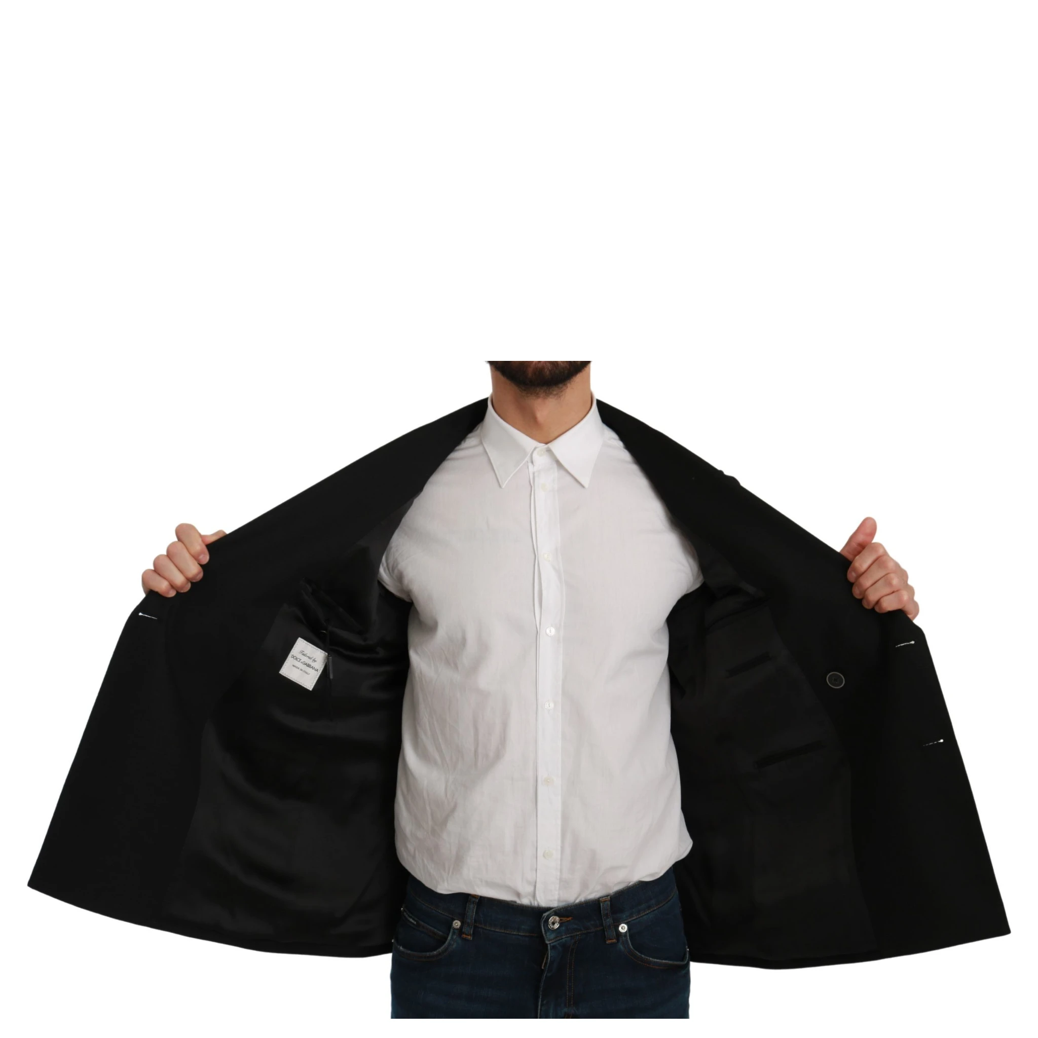 Black Slim Fit Jacket Coat Wool Blazer