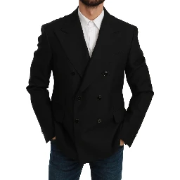 Black Slim Fit Jacket Coat Wool Blazer