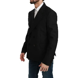 Black Slim Fit Jacket Coat Wool Blazer