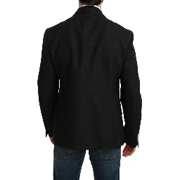 Black Slim Fit Jacket Coat Wool Blazer