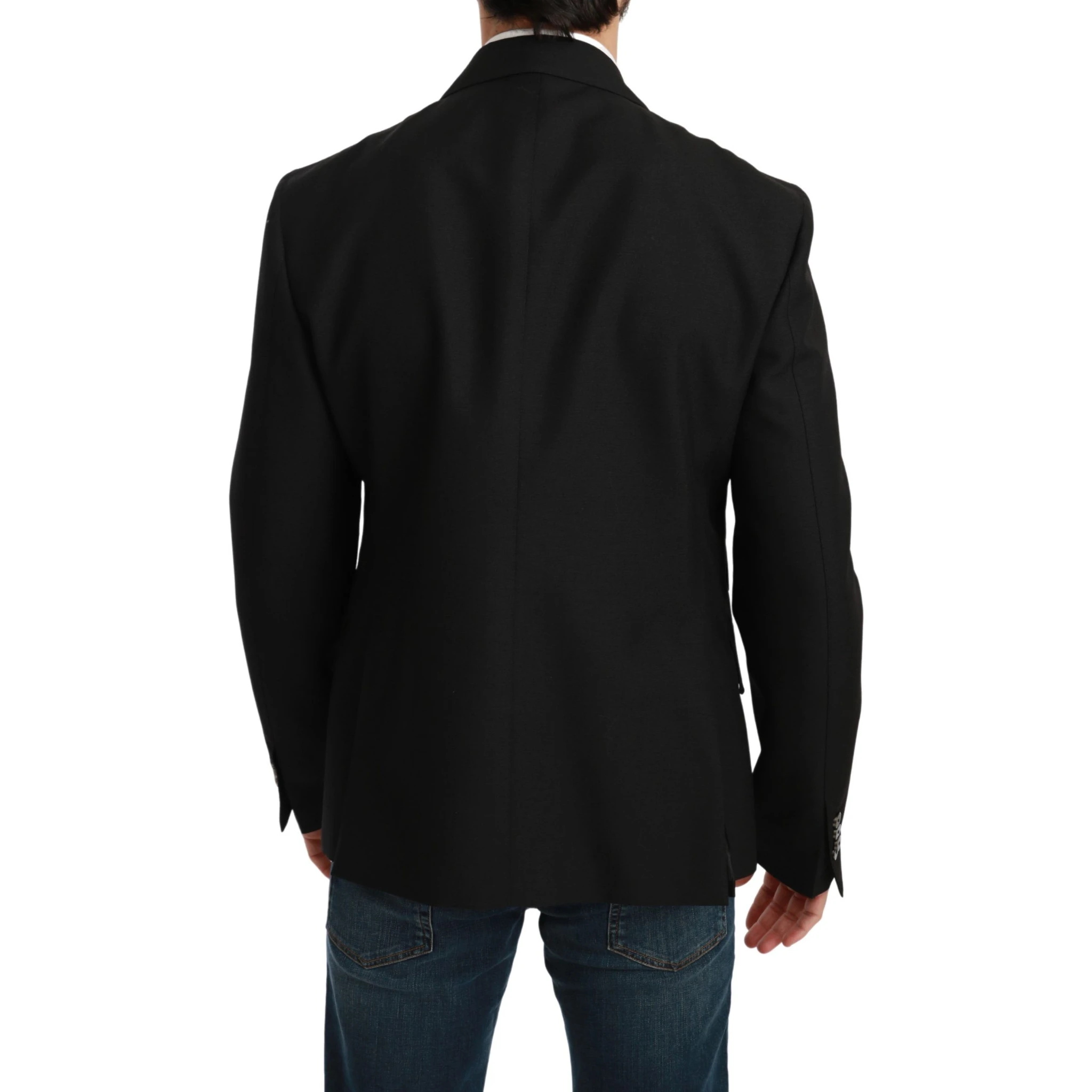 Black Slim Fit Jacket Coat Wool Blazer