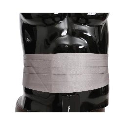 Gray Men Waist Belt 100% Silk Cummerbund
