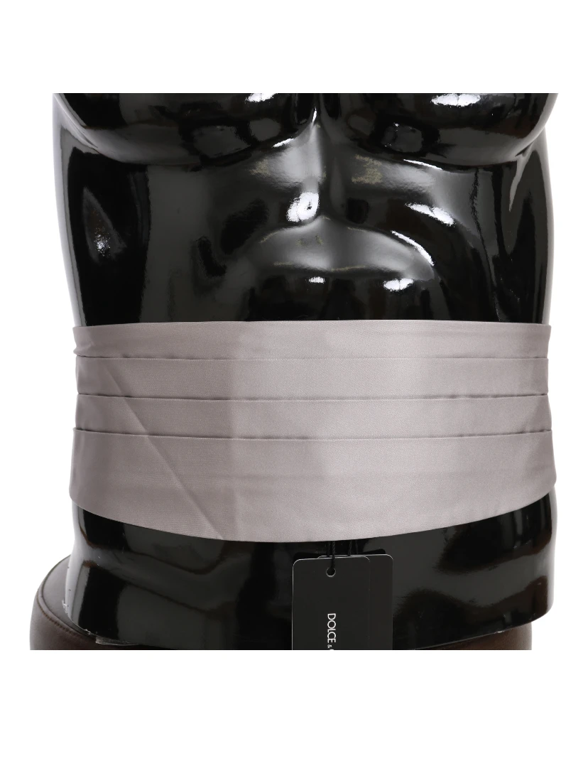 Gray Men Waist Belt 100% Silk Cummerbund