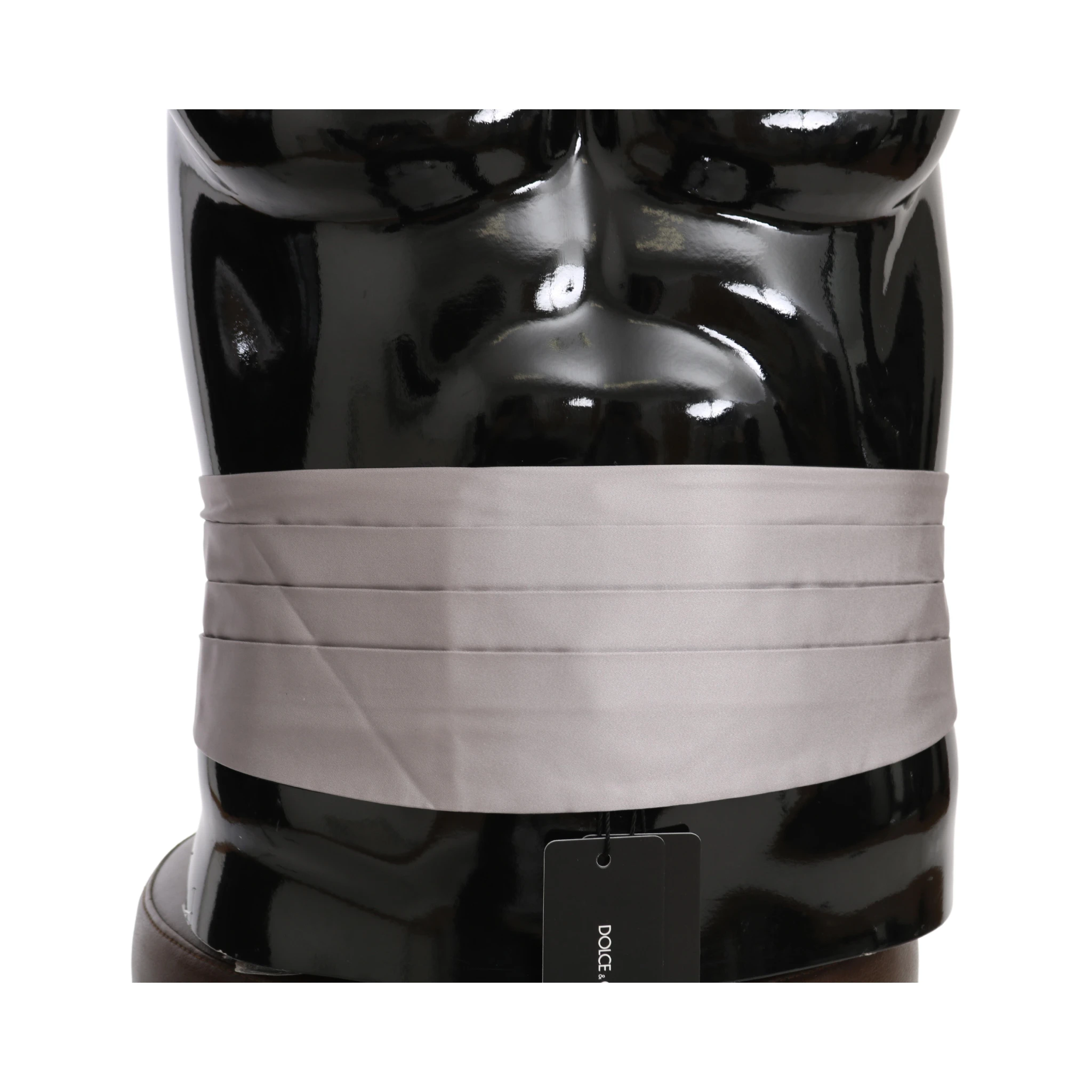 Gray Men Waist Belt 100% Silk Cummerbund