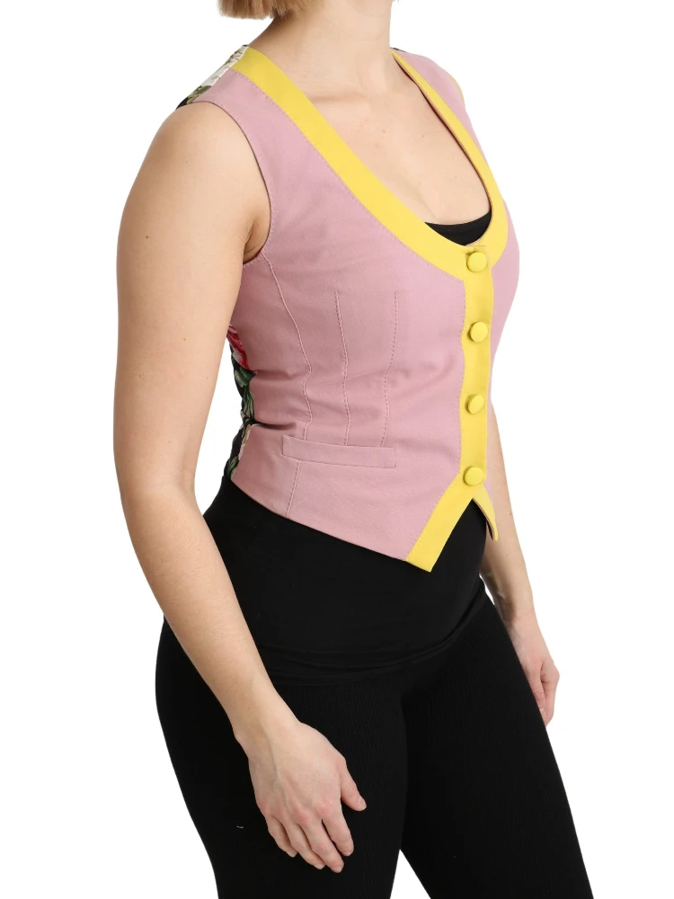 Pink Sleeveless Waistcoat Vest Cotton Top alternative