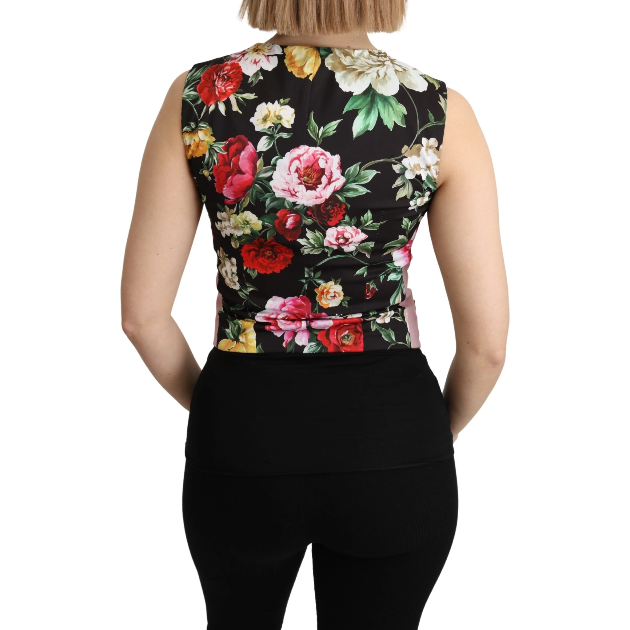 Pink Sleeveless Waistcoat Vest Cotton Top