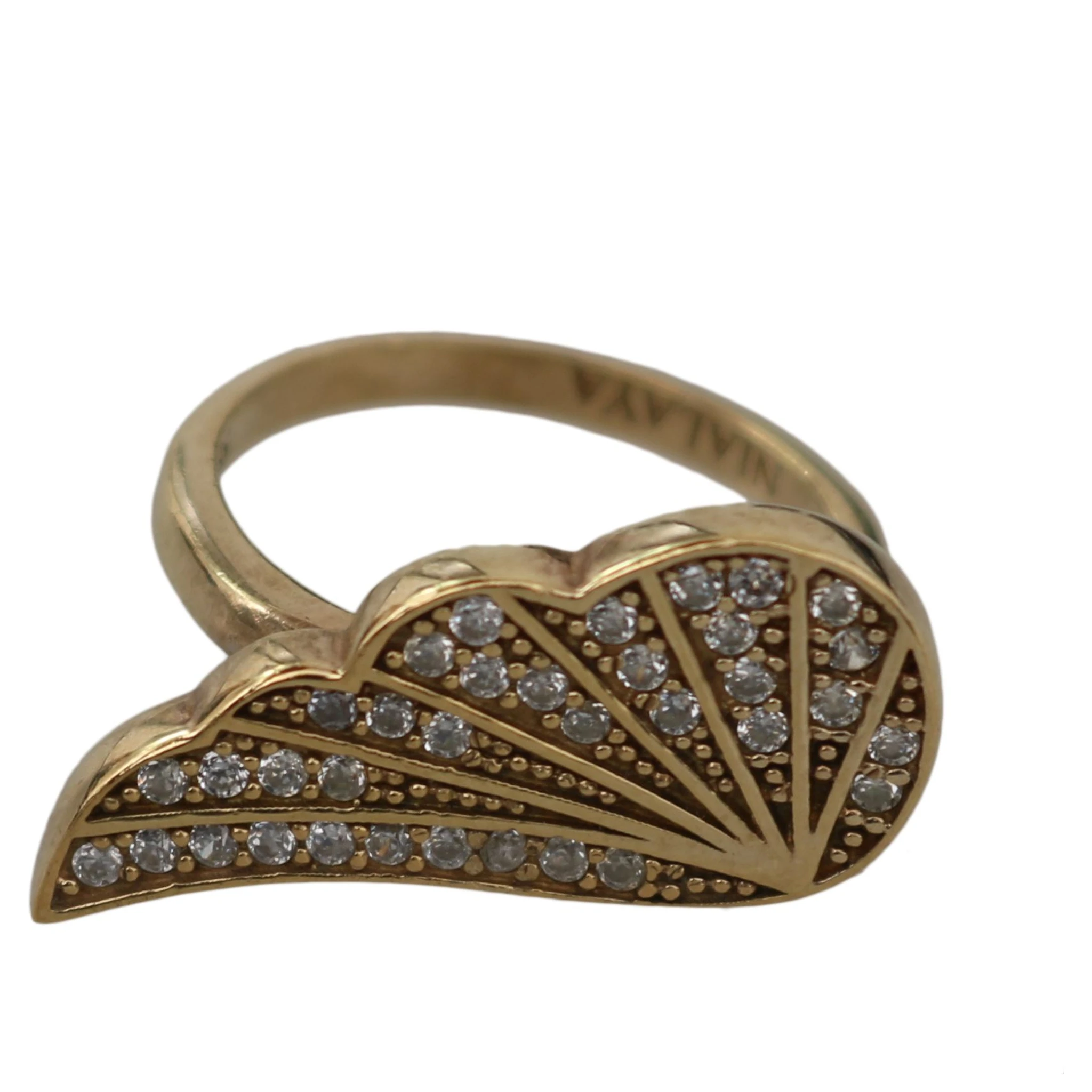 Gold Wing Clear CZ 925 Silver Authentic Women