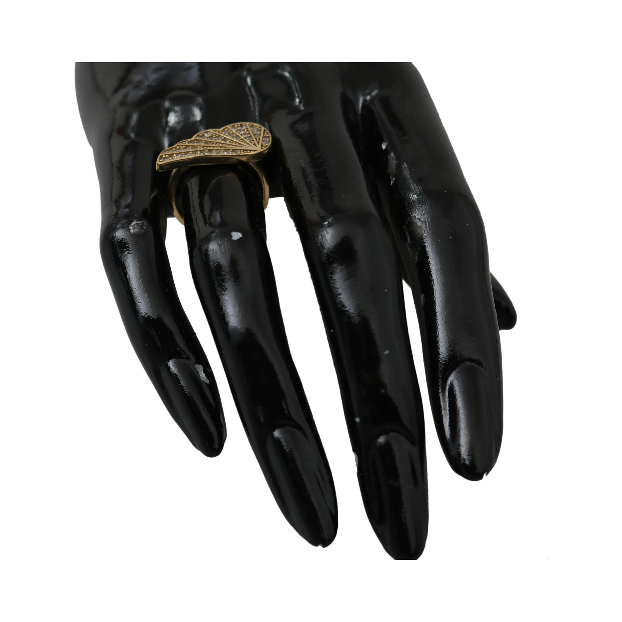 Gold Wing Clear CZ 925 Silver Authentic Women