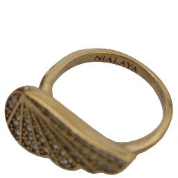 Gold Wing Clear CZ 925 Silver Authentic Women