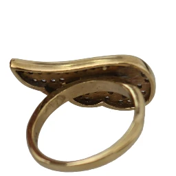 Gold Wing Clear CZ 925 Silver Authentic Women