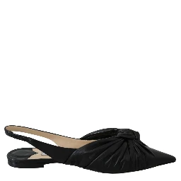 Black Leather Annabell Flat Shoes