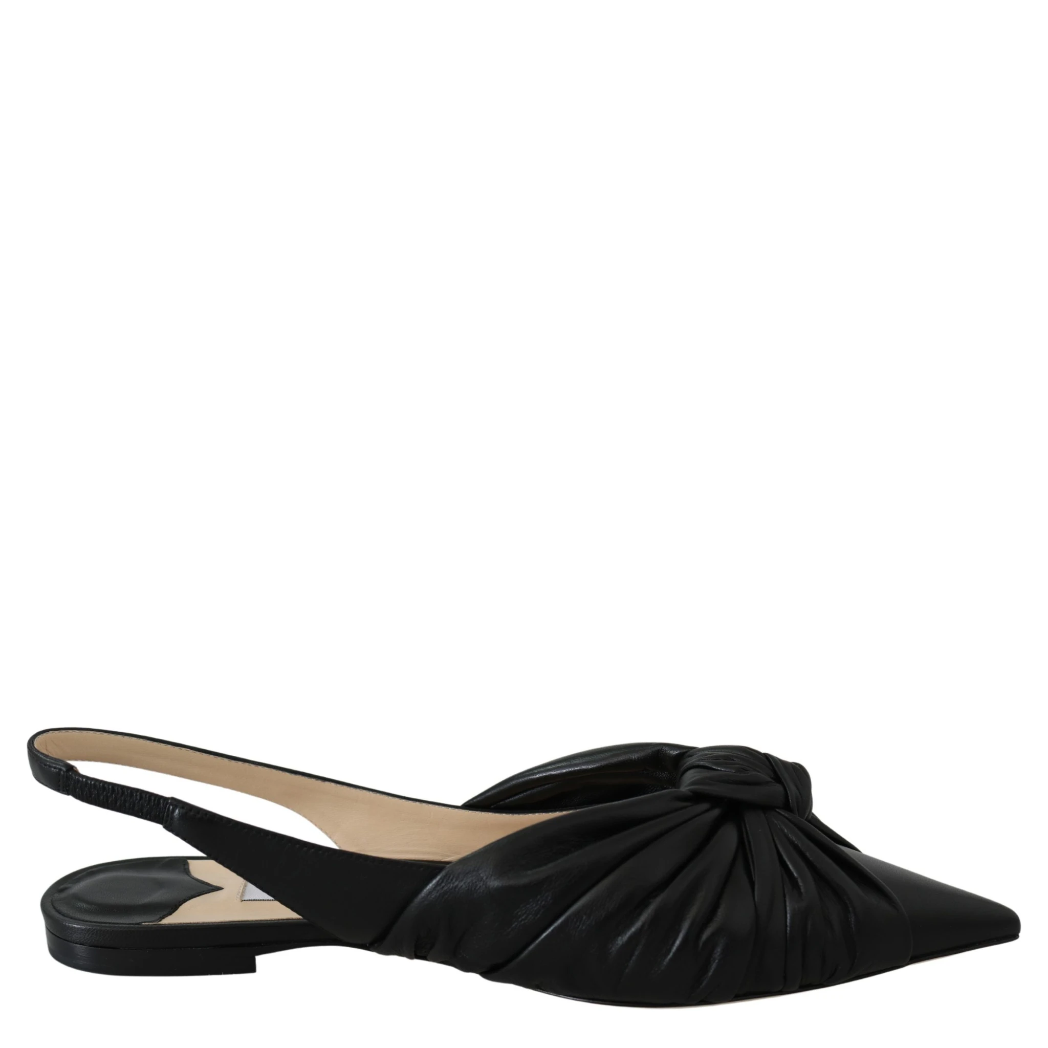 Black Leather Annabell Flat Shoes