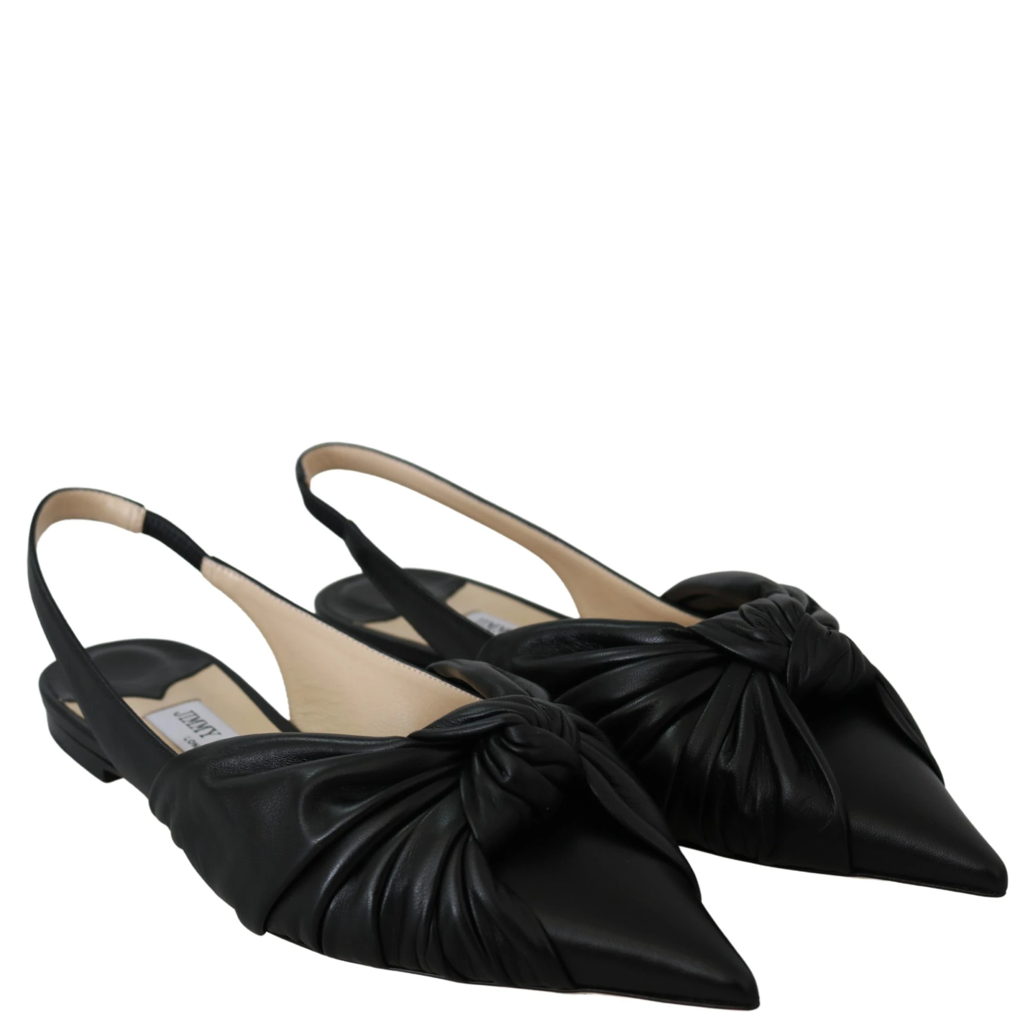 Black Leather Annabell Flat Shoes