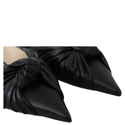 Black Leather Annabell Flat Shoes