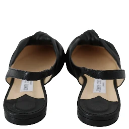 Black Leather Annabell Flat Shoes
