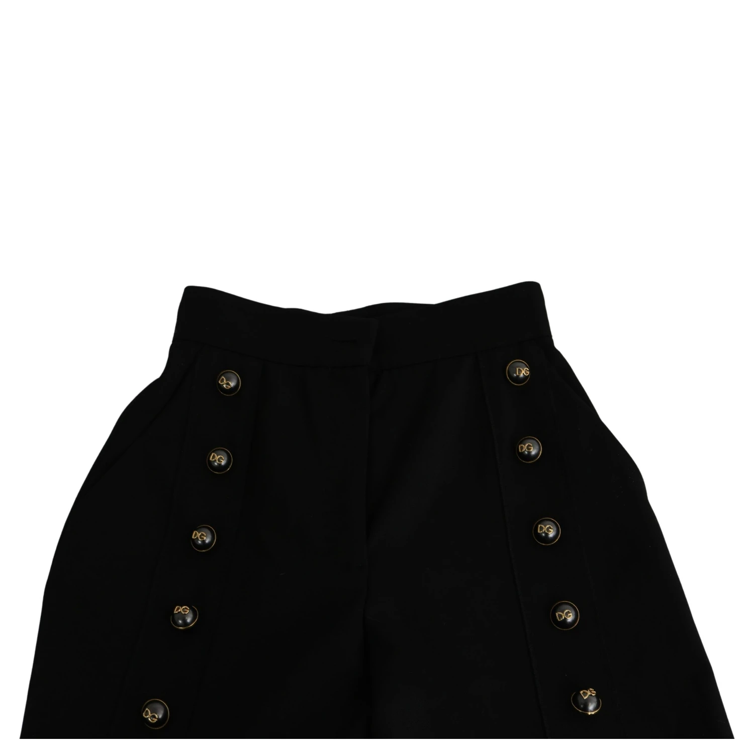 Black Wide Wool Leg Cropped Trouser Pant