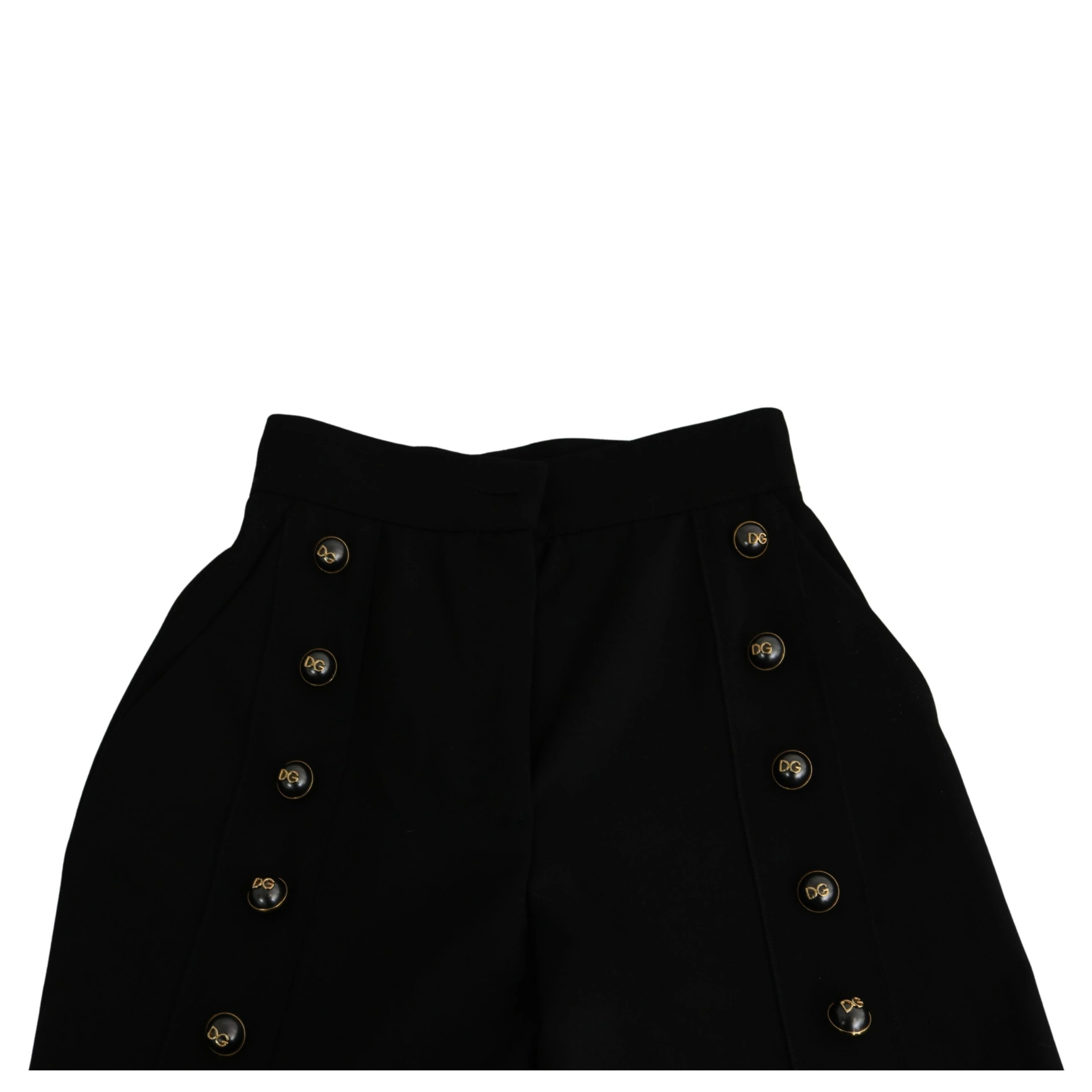 Black Wide Wool Leg Cropped Trouser Pant
