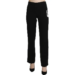 Black High Waist Straight Formal Dress Trouser