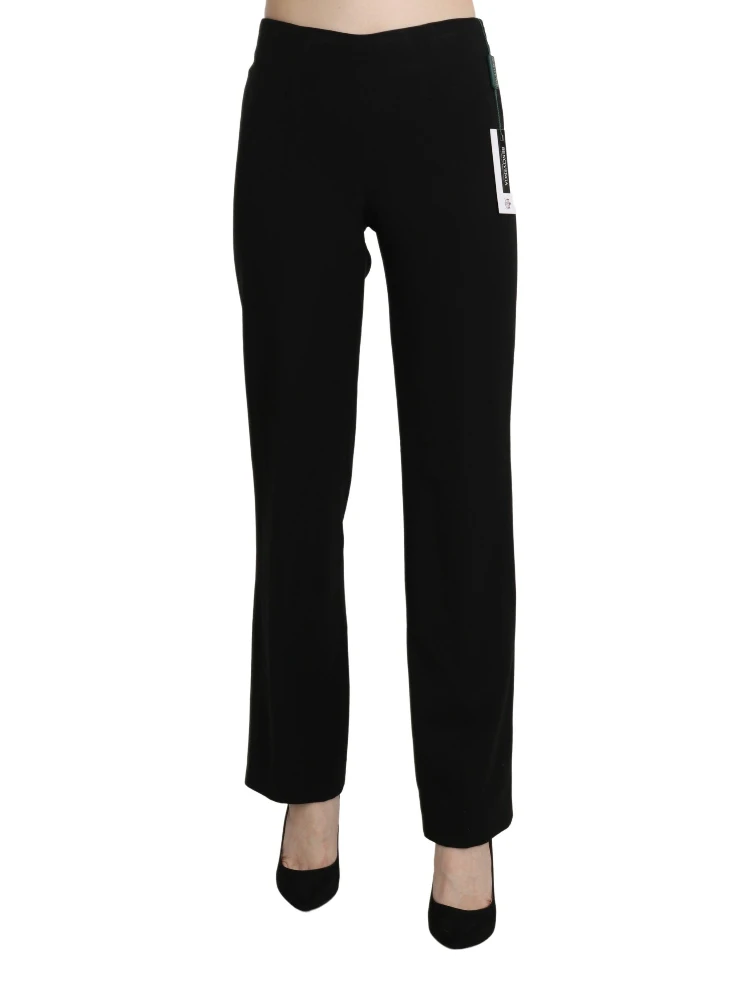 Black High Waist Straight Formal Dress Trouser