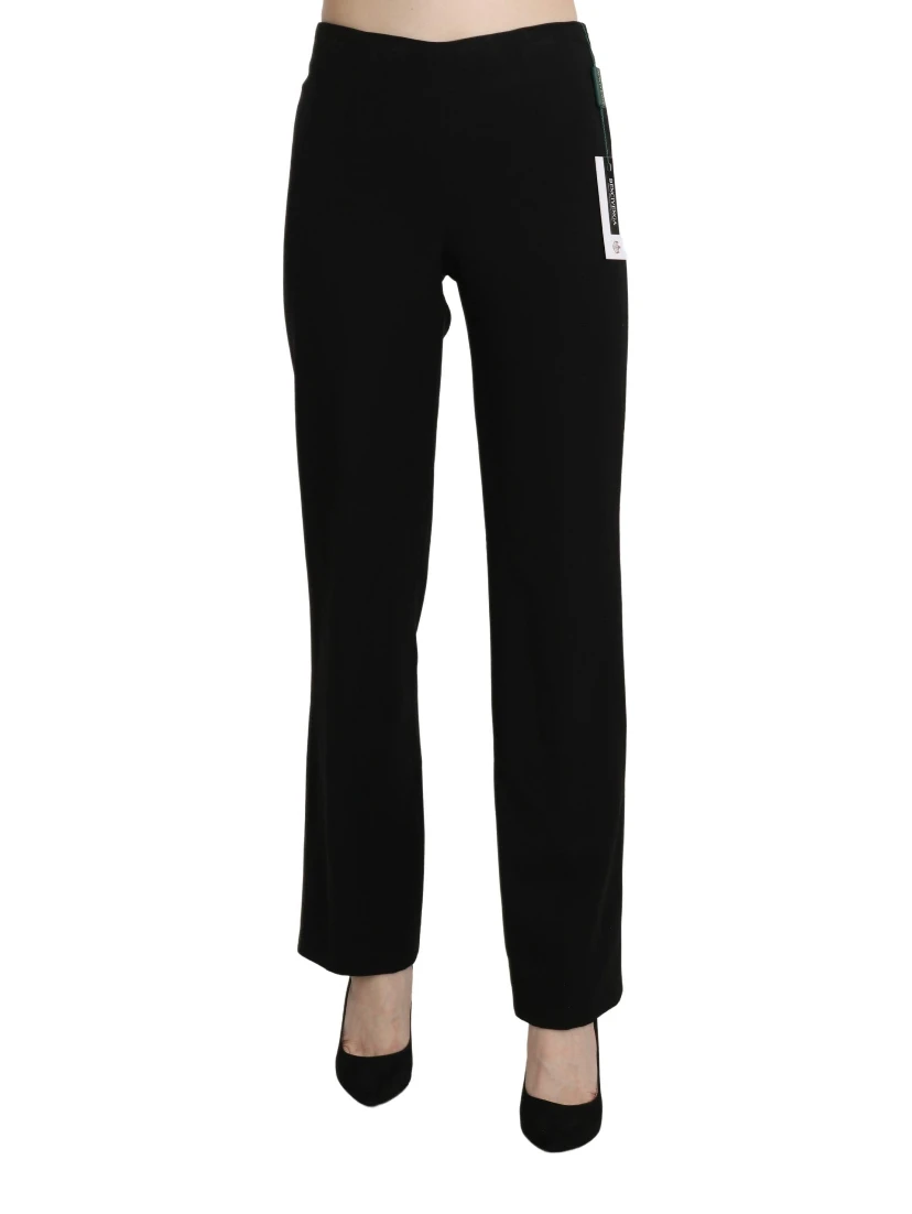 Black High Waist Straight Formal Dress Trouser