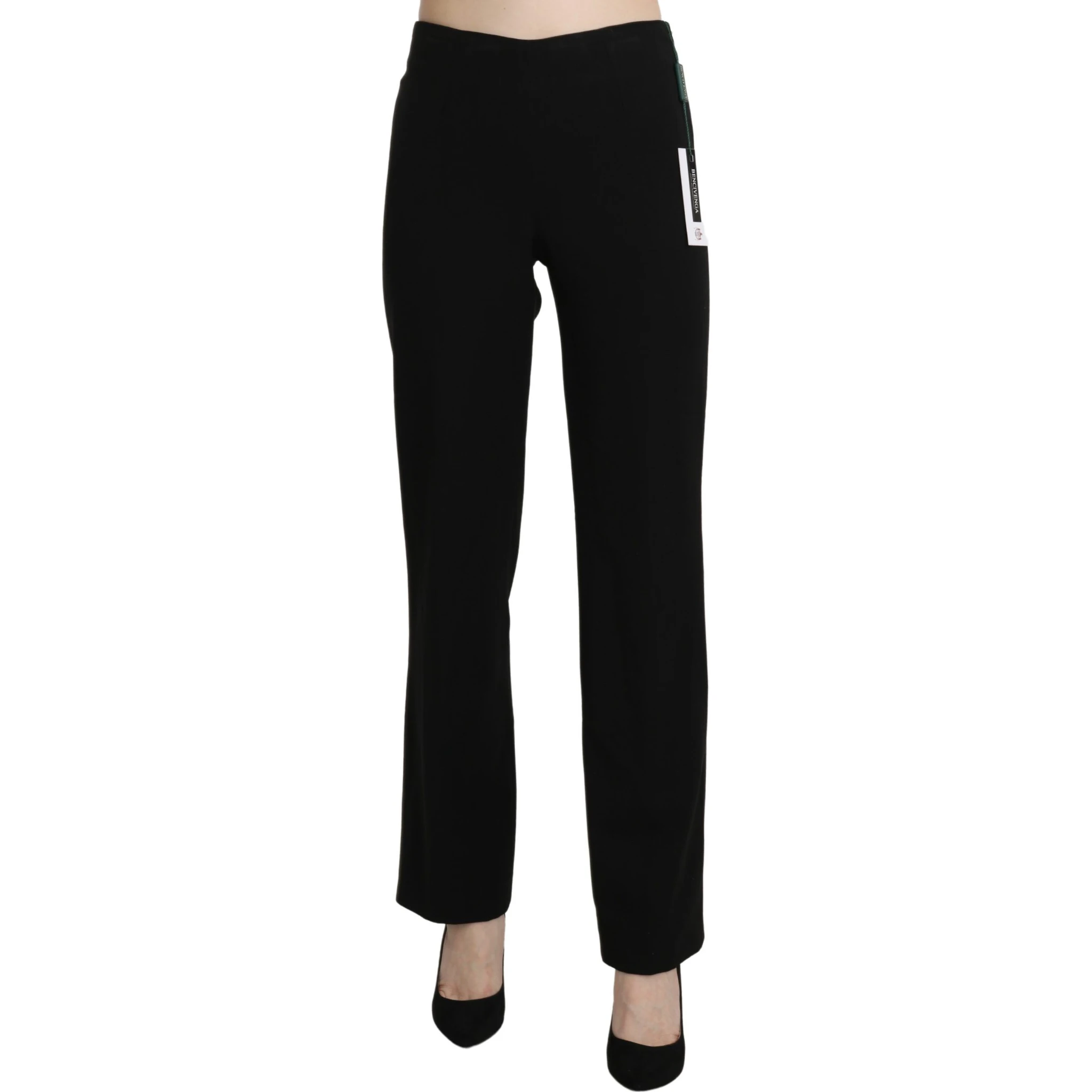 Black High Waist Straight Formal Dress Trouser