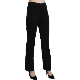Black High Waist Straight Formal Dress Trouser