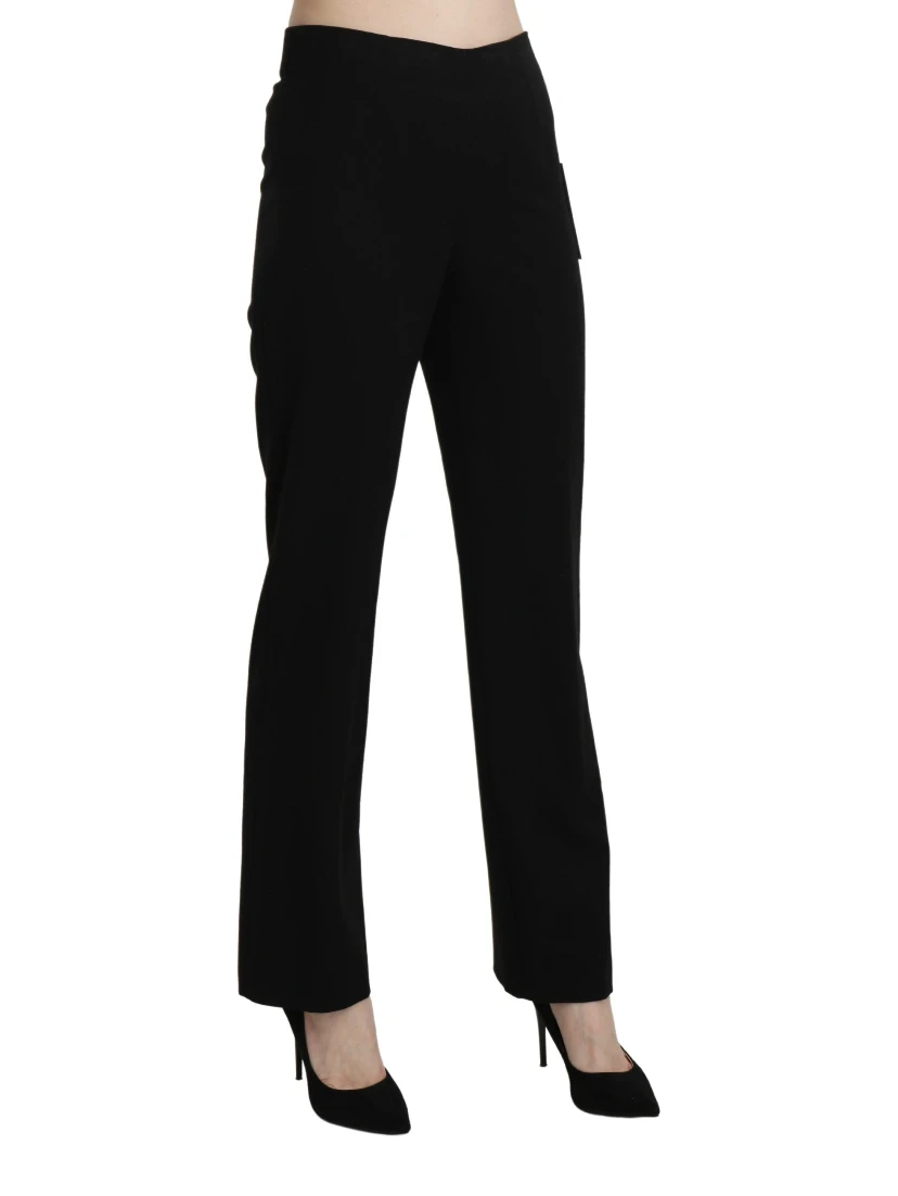 Black High Waist Straight Formal Dress Trouser