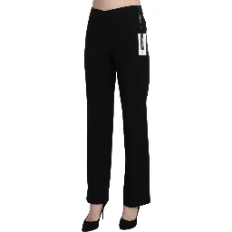Black High Waist Straight Formal Dress Trouser