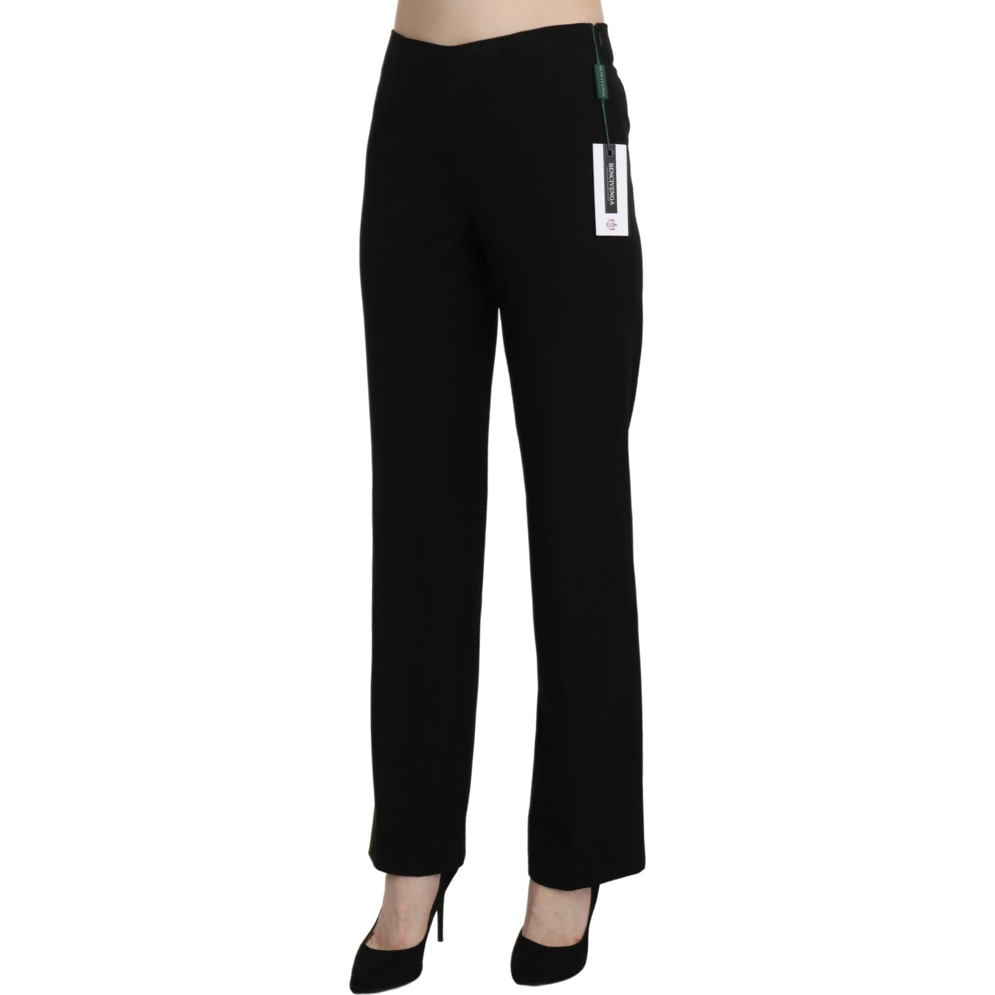 Black High Waist Straight Formal Dress Trouser