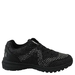 Black Polyester Runner Jasmines Sneakers Shoes