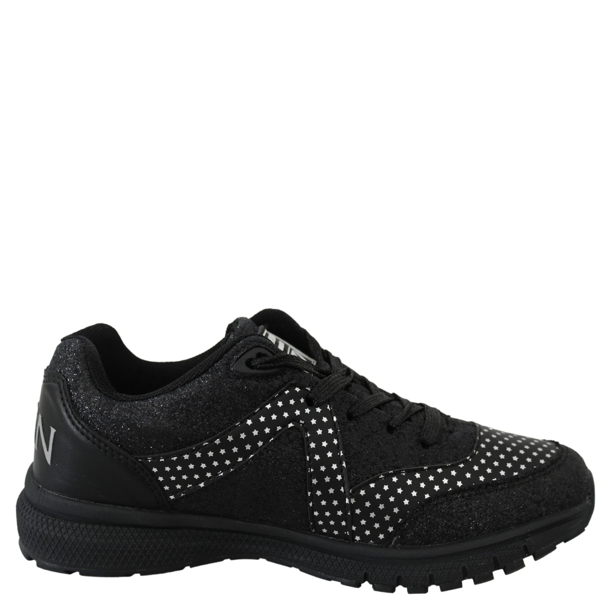 Black Polyester Runner Jasmines Sneakers Shoes