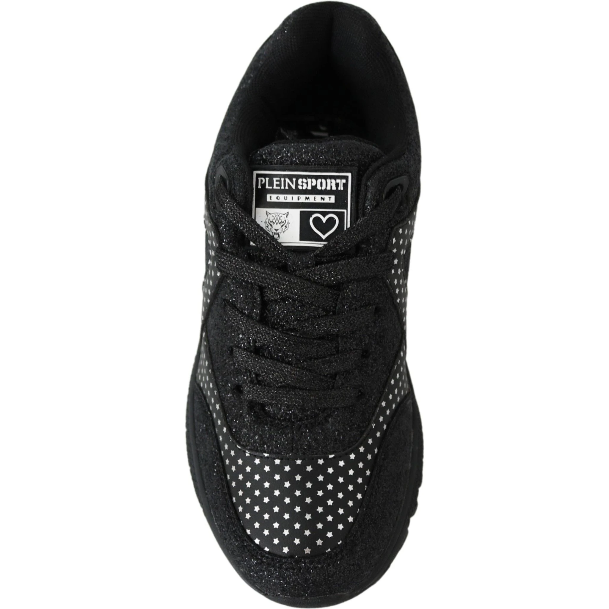 Black Polyester Runner Jasmines Sneakers Shoes