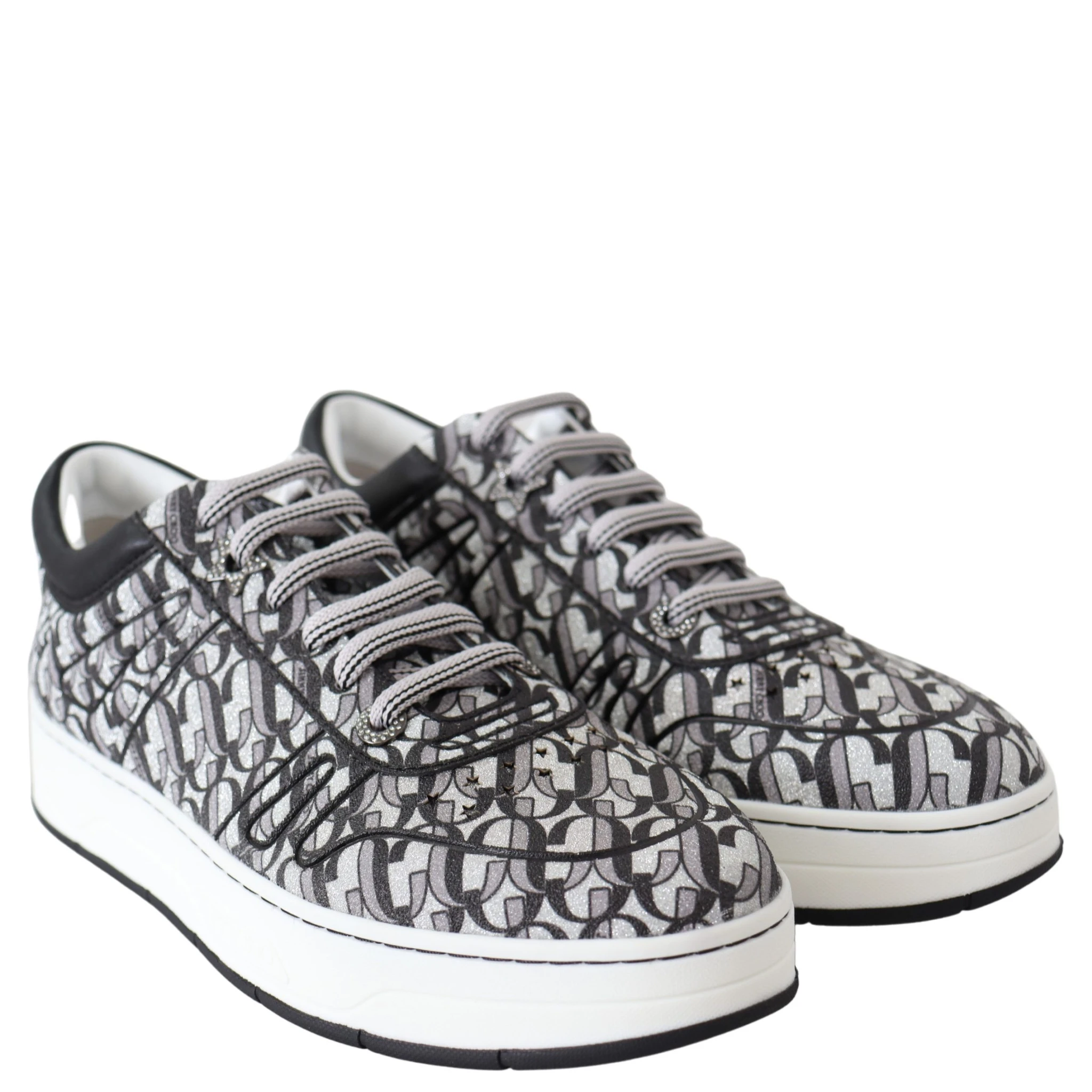 Silver Black Glitter Hawaii Sneakers
