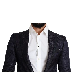 Blue Floral Jacquard Silk Coat MARTINI Blazer