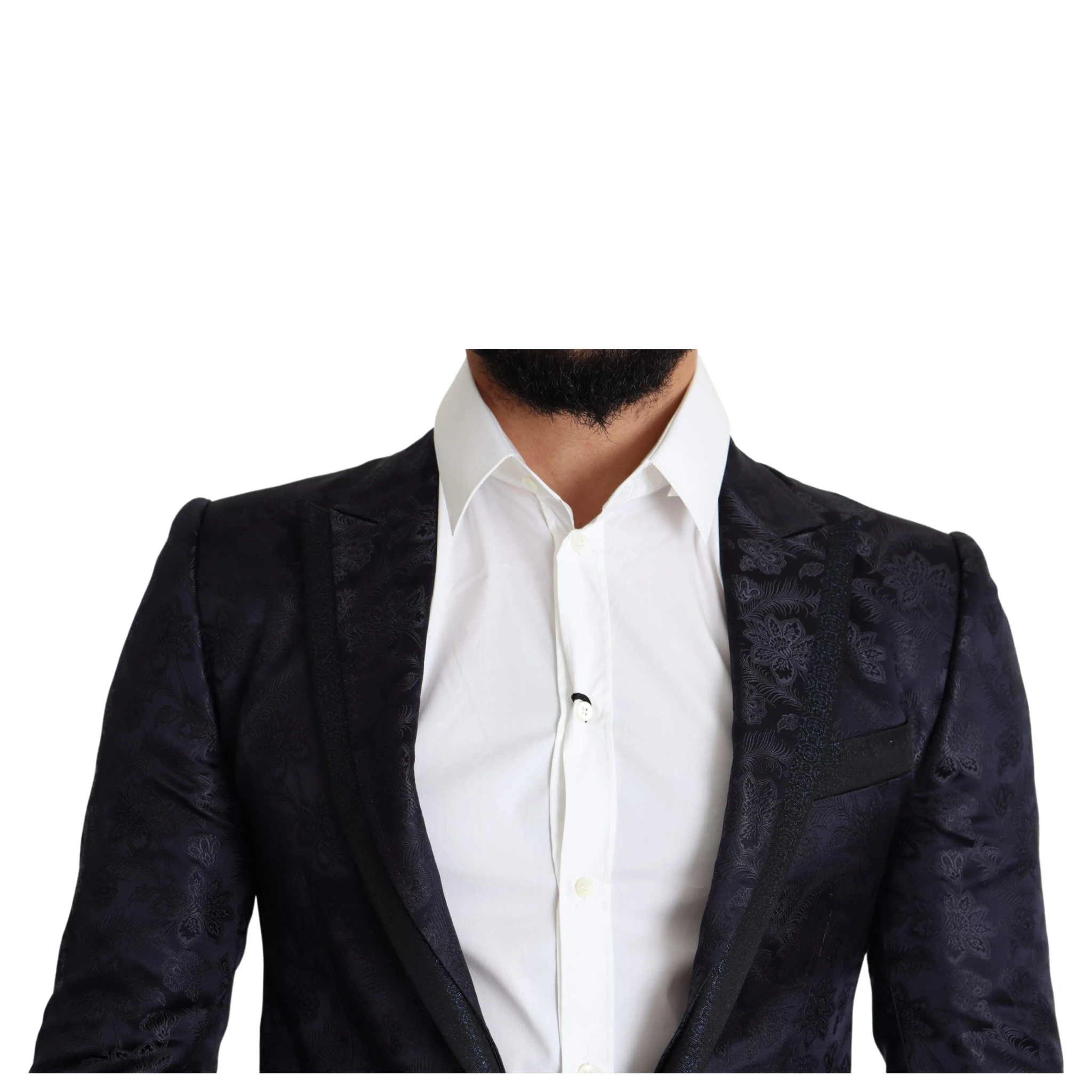 Blue Floral Jacquard Silk Coat MARTINI Blazer