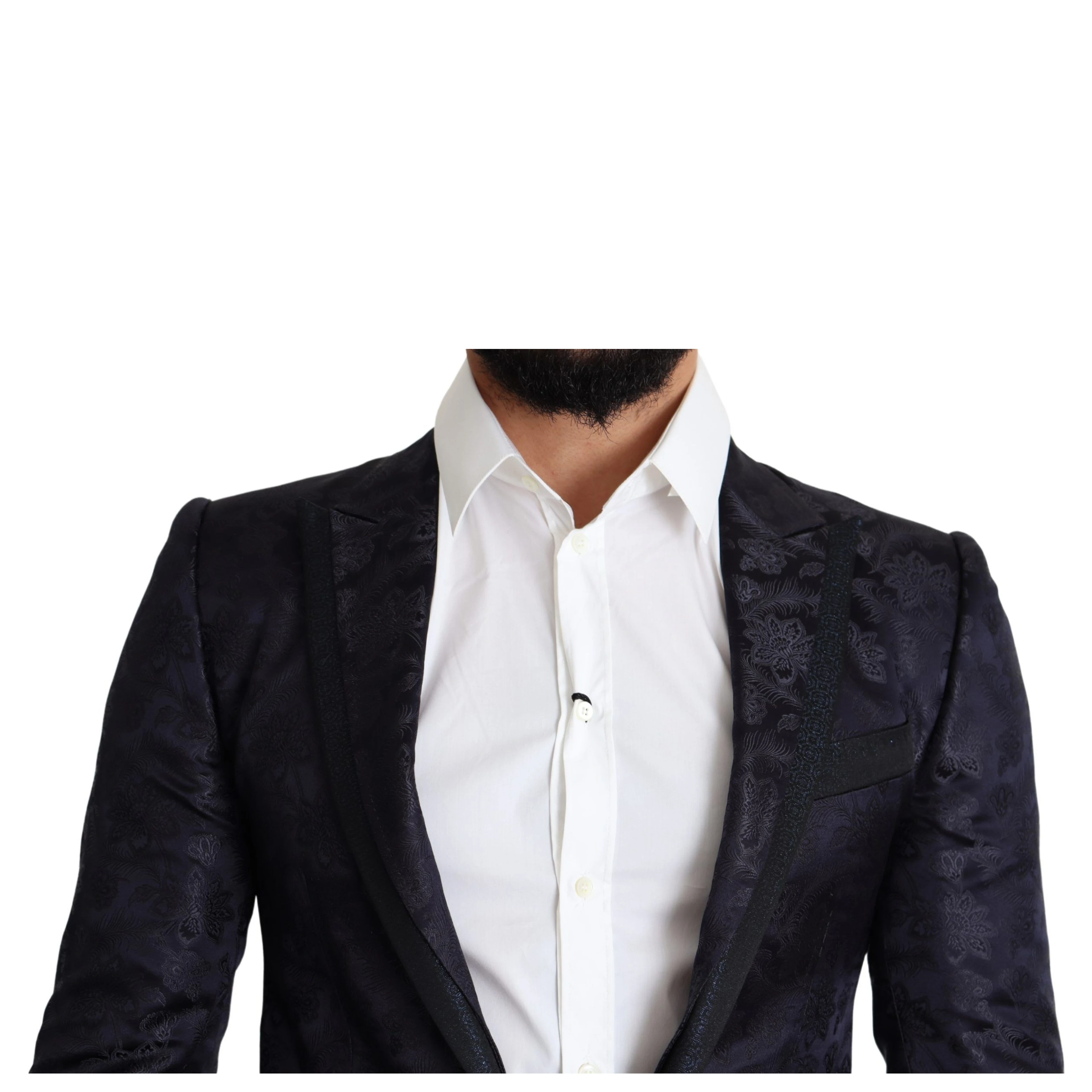 Blue Floral Jacquard Silk Coat MARTINI Blazer