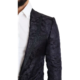 Blue Floral Jacquard Silk Coat MARTINI Blazer
