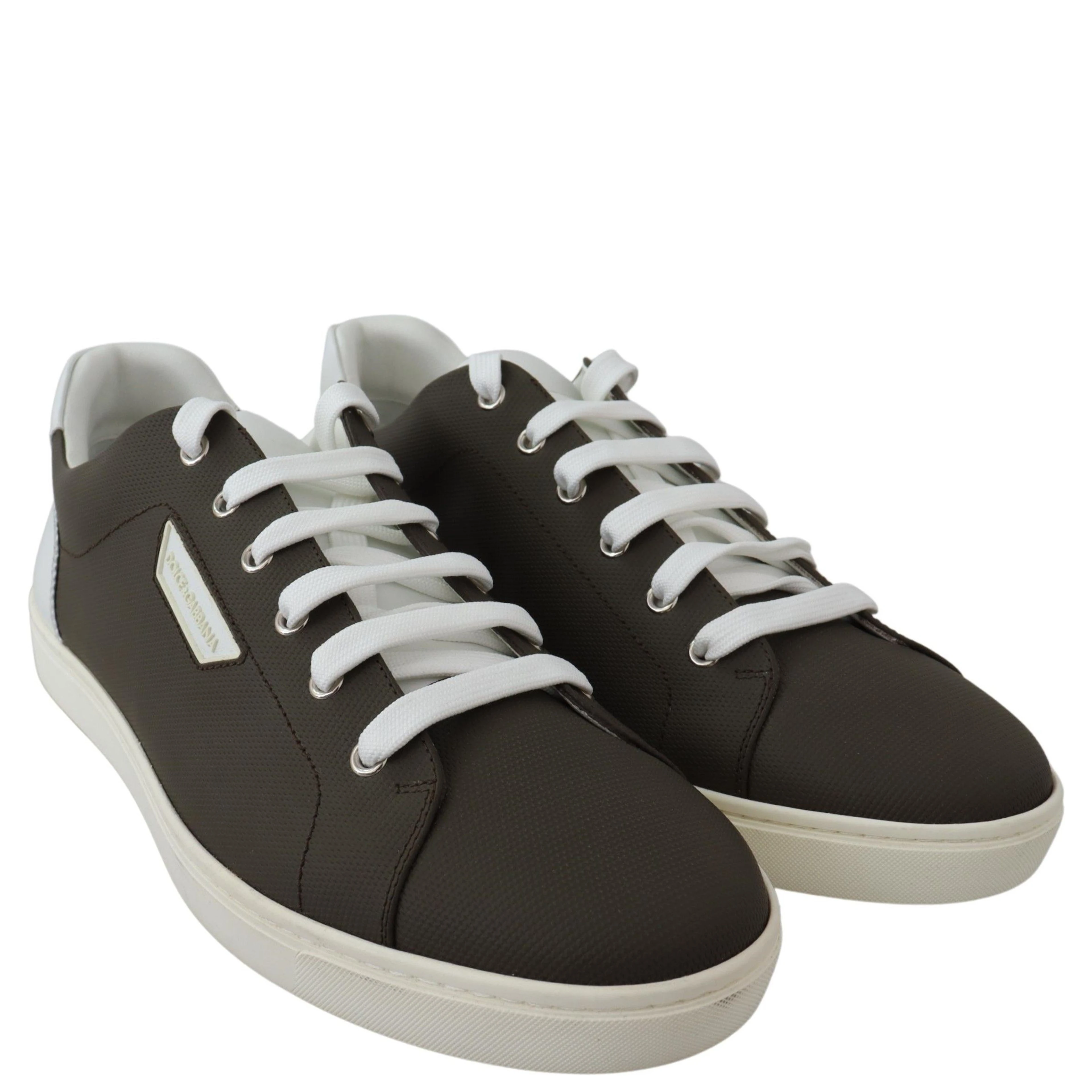 White Green Leather Low Top Sneakers Shoes