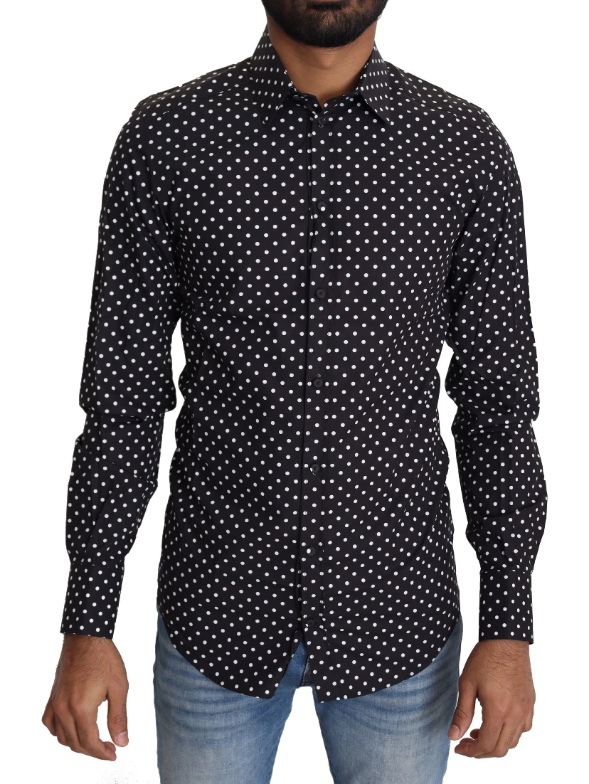 Black White Polka Dots Casual Shirt