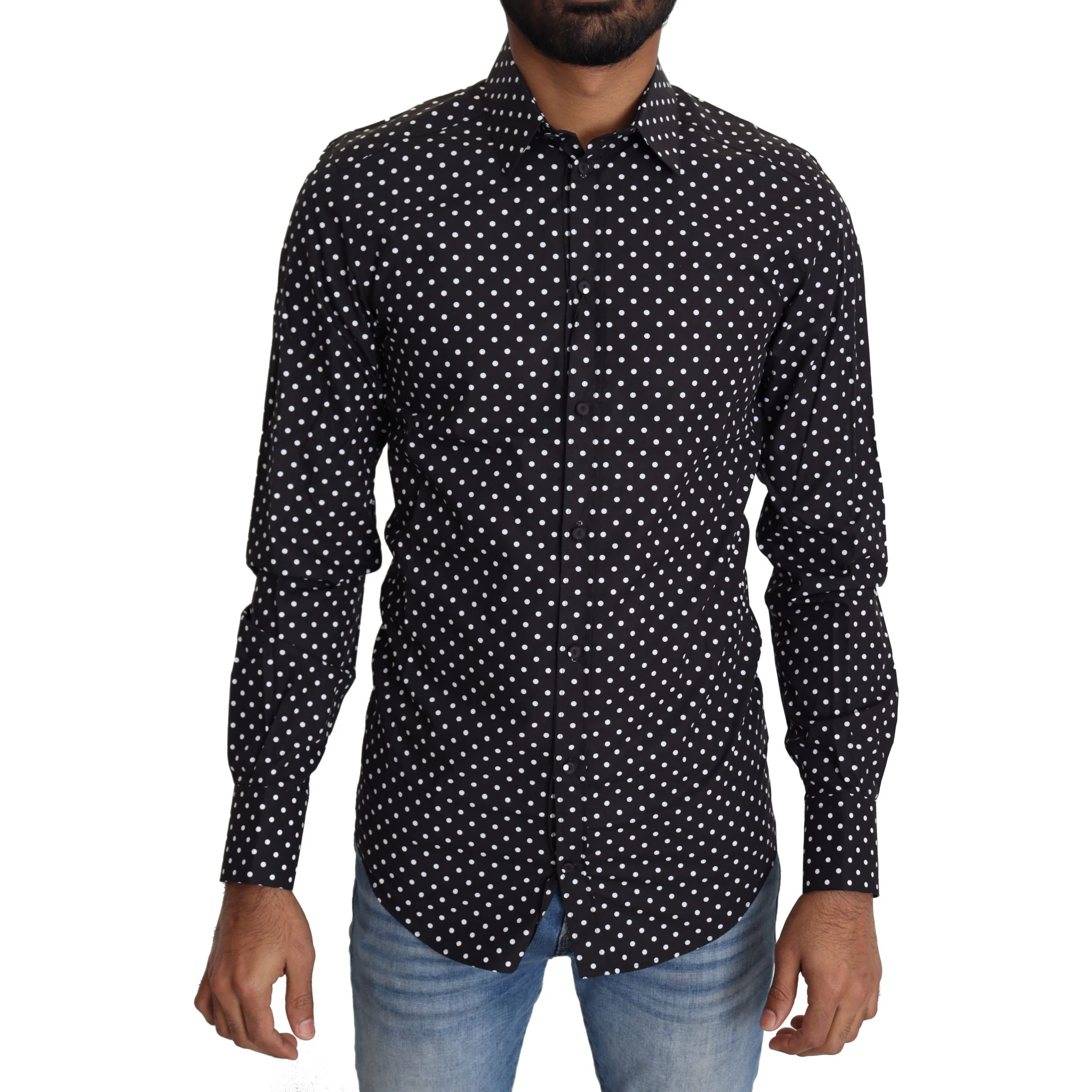 Black White Polka Dots Casual Shirt