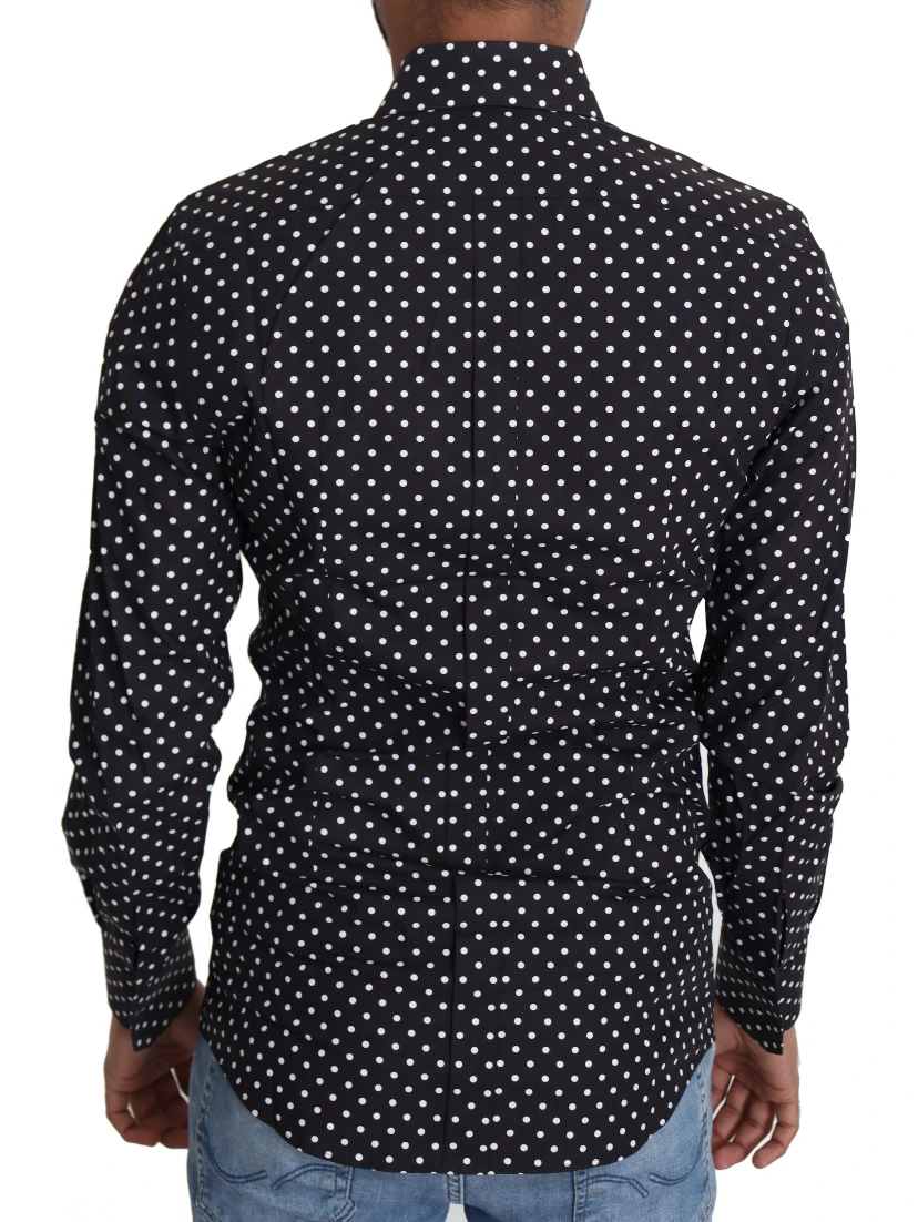 Black White Polka Dots Casual Shirt
