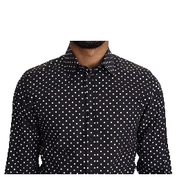 Black White Polka Dots Casual Shirt