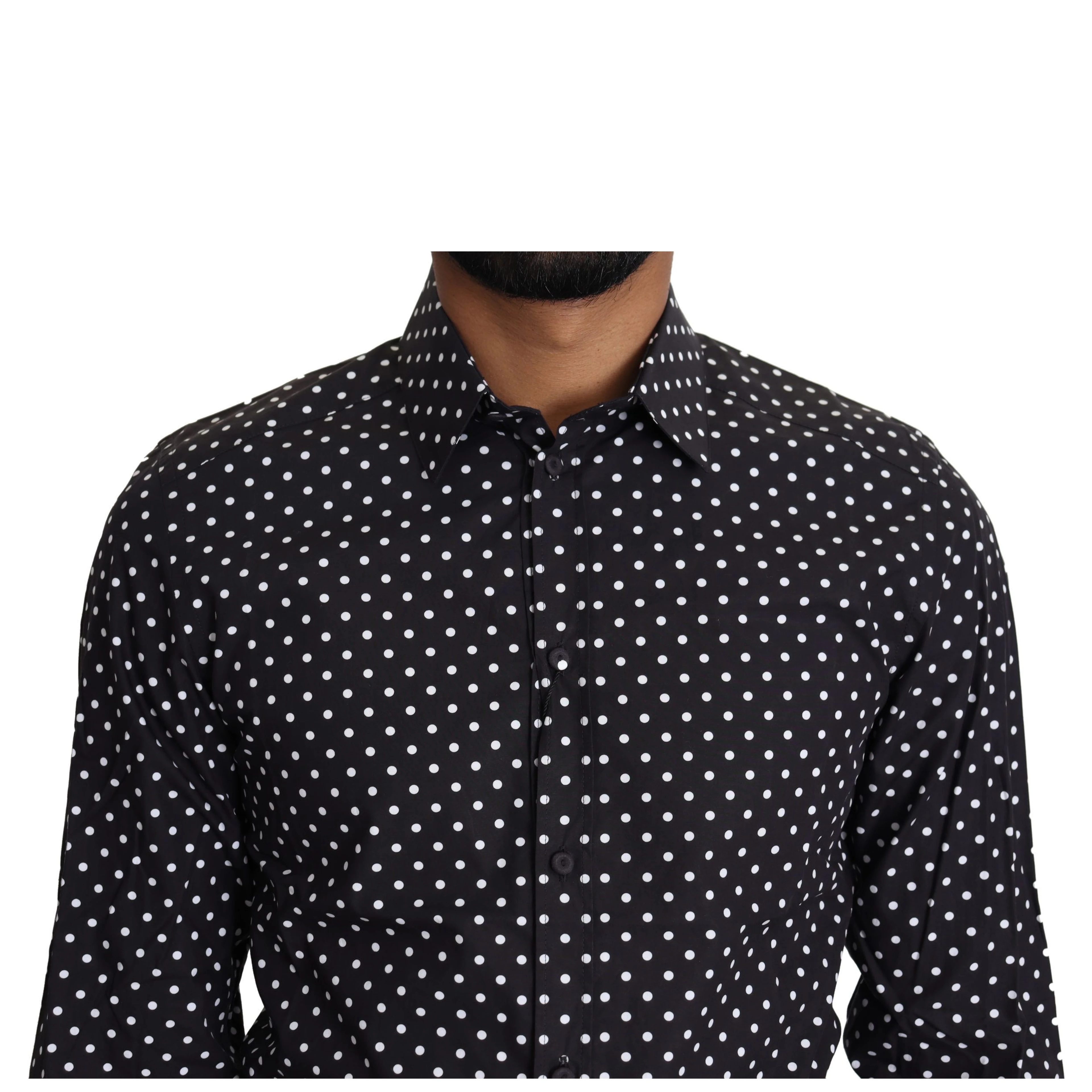 Black White Polka Dots Casual Shirt