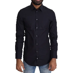 Navy Blue Cotton Formal Dress Shirt
