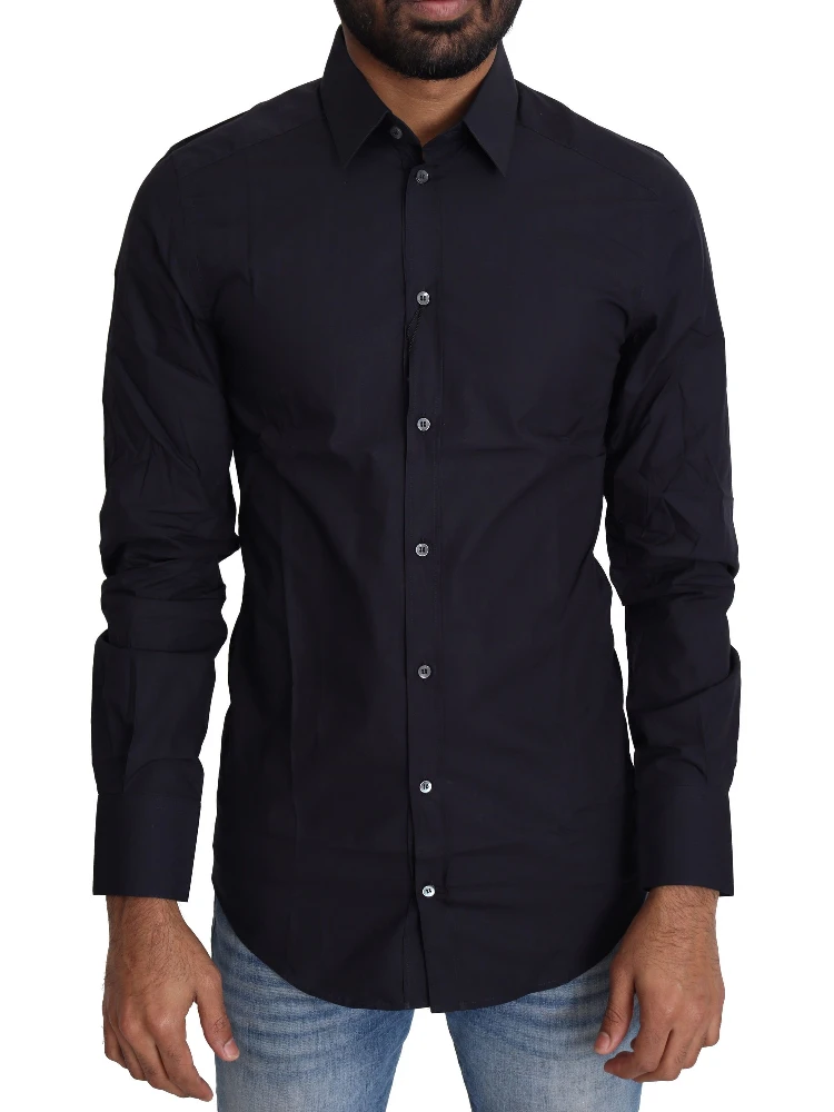 Navy Blue Cotton Formal Dress Shirt