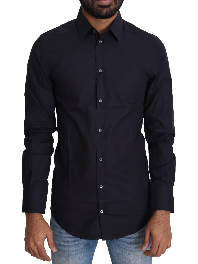 Navy Blue Cotton Formal Dress Shirt