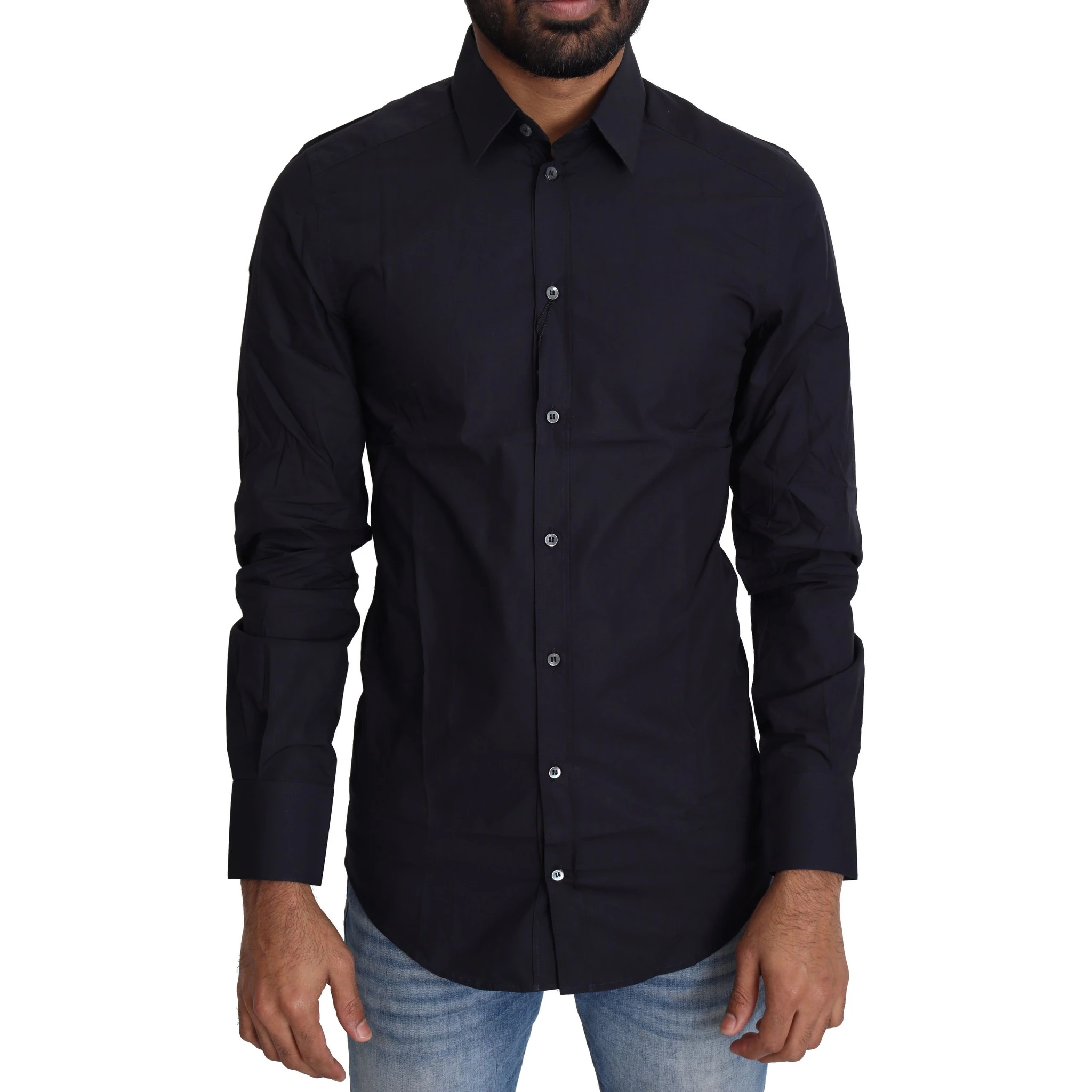 Navy Blue Cotton Formal Dress Shirt