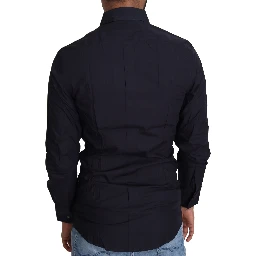 Navy Blue Cotton Formal Dress Shirt